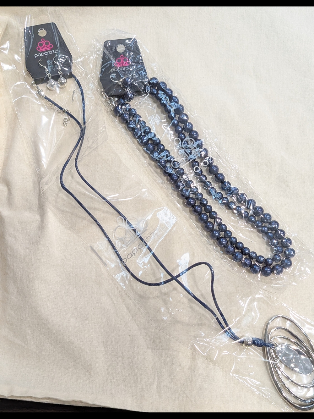 Paparazzi Navy Iridescent Beaded Necklace Sets